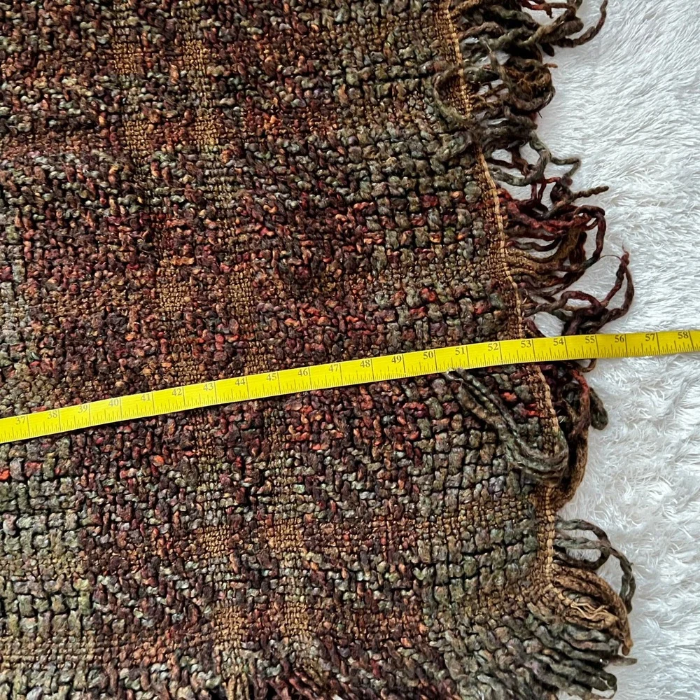 Pottery Barn Chunky Mega Knit Throw blanket 60‎ x 40 Brown Green Acrylic